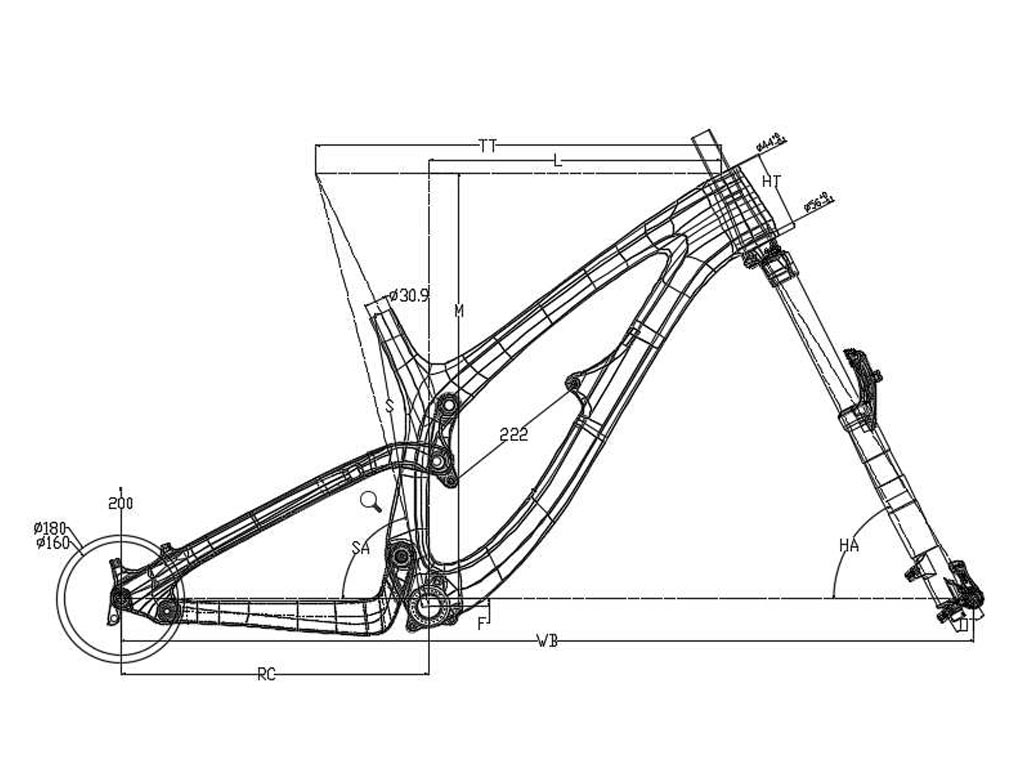 29er MTB Full Suspension Carbon Bike Frame For DH