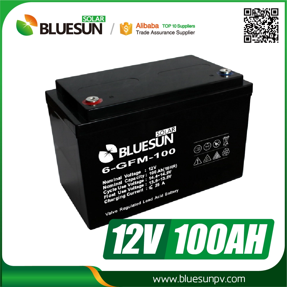 Bluesun Portable Солнечная система с использованием солнечной батареи глубокого цикла свинцовой кислоты 12V 100AH солнечная батарея