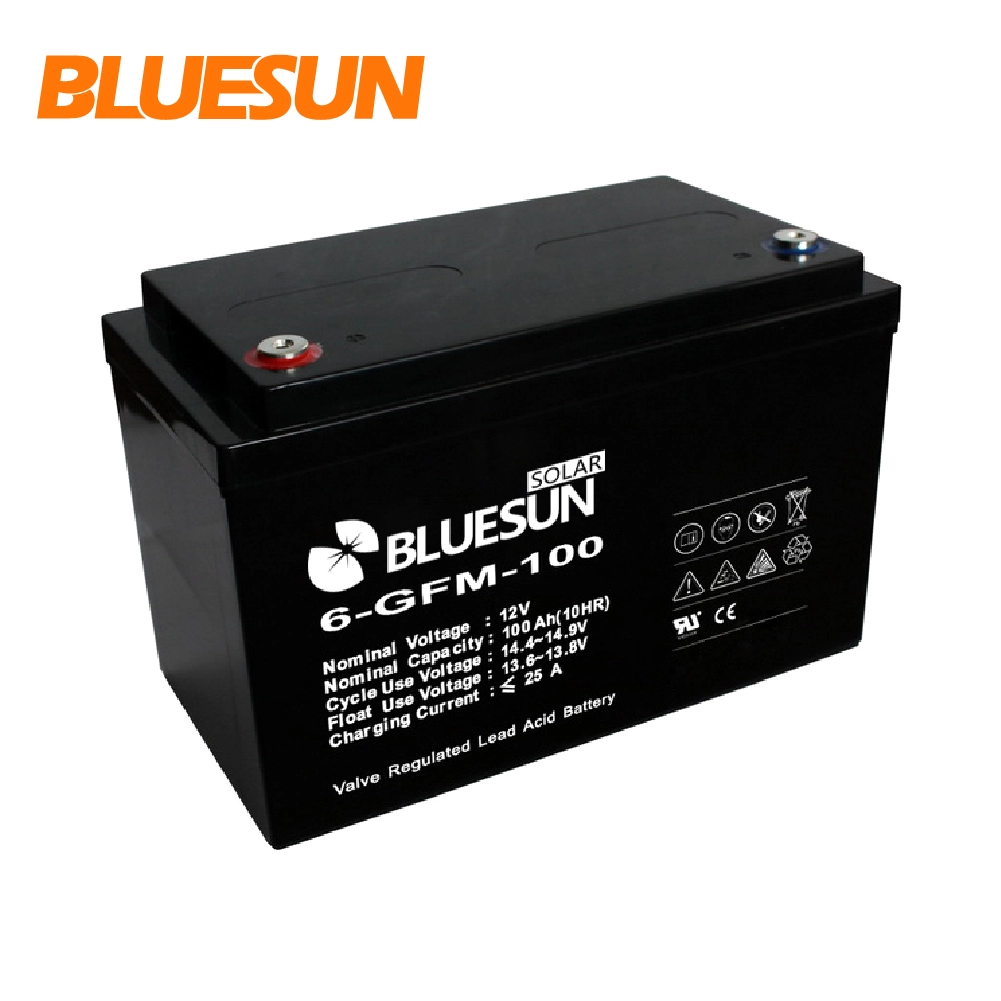 Bluesun Portable Солнечная система с использованием солнечной батареи глубокого цикла свинцовой кислоты 12V 100AH солнечная батарея