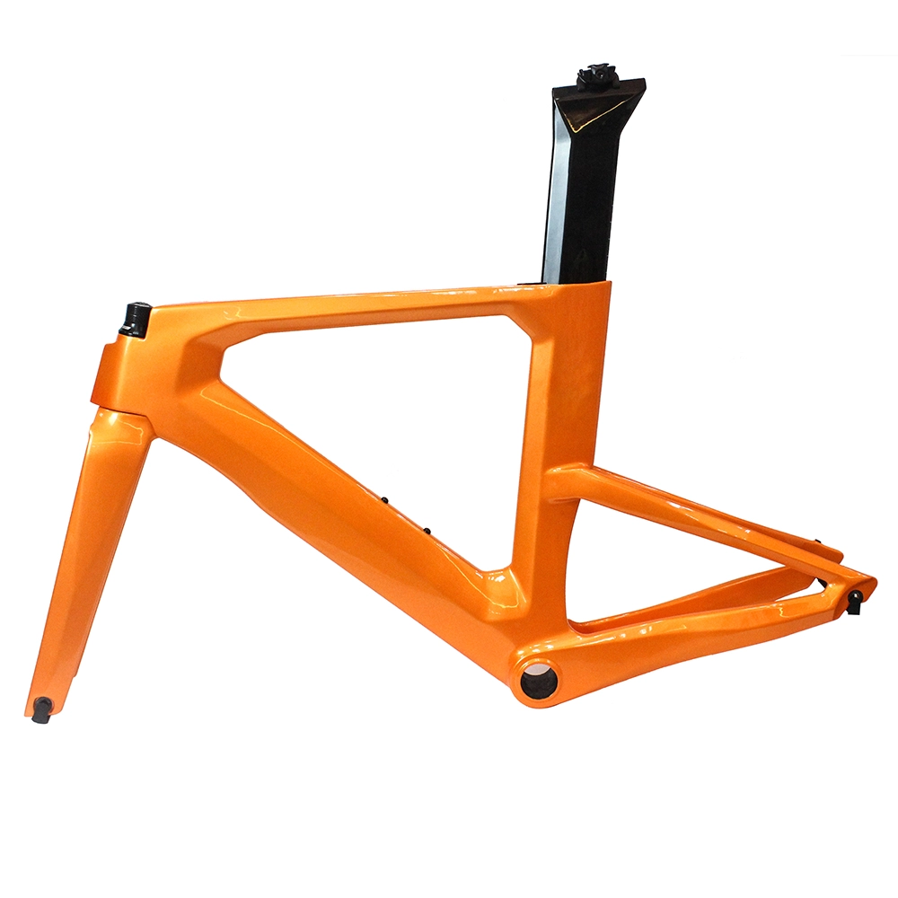 Ободной тормоз велосипедной рамы для триатлона с желтой карбоновой рамой для триатлона с полной внутренней прокладкой кабеля Индивидуальная окраска