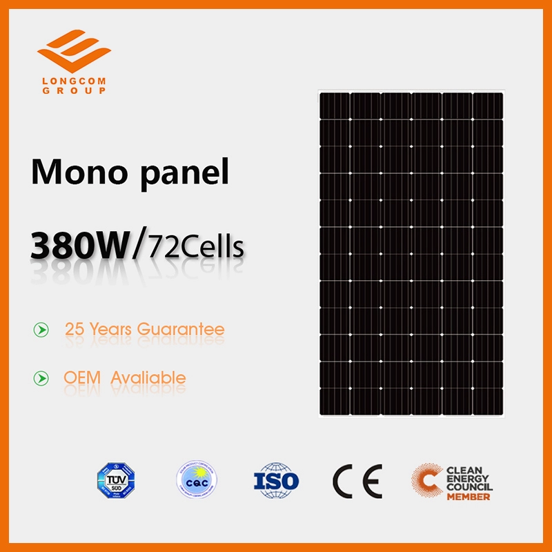 Монопанель солнечных батарей высокой эффективности 380W с сертификатом CE TUV