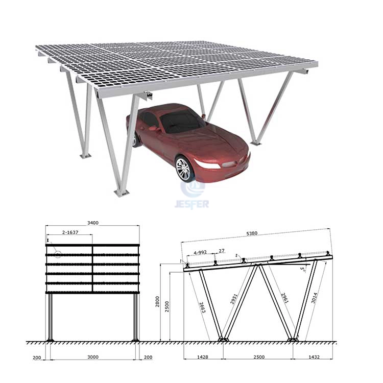 Структуры сеней гаража ПВ автомобилей алюминиевого материала 2 солнечные