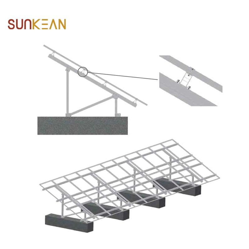 Монтажные кронштейны для панелей солнечных батарей с двойными стойками на частичном заземлении