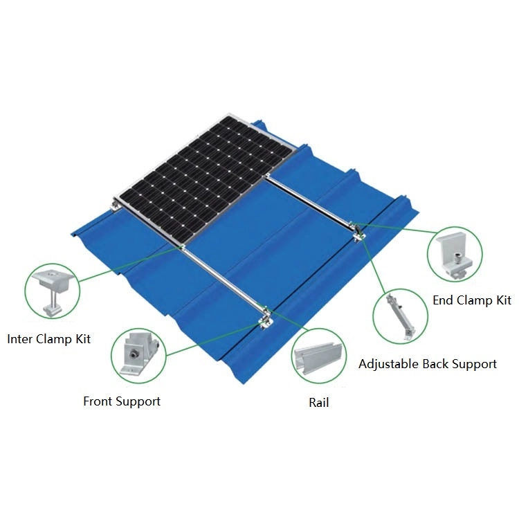 Регулируемые комплекты опор Солнечная фотоэлектрическая система крепления на крыше