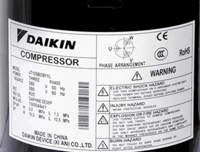R22 29000BTU 3HP Коммерческие спиральные компрессоры Daikin