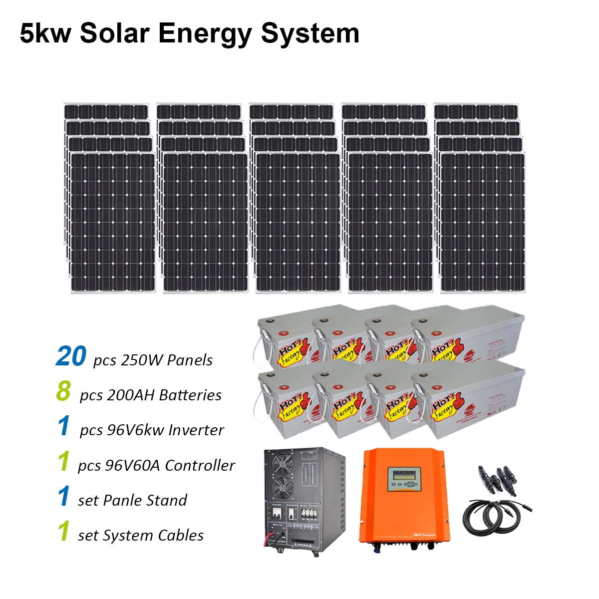 Настенный 5000W Off Grid Pure Sine Wave инвертор солнечной энергии