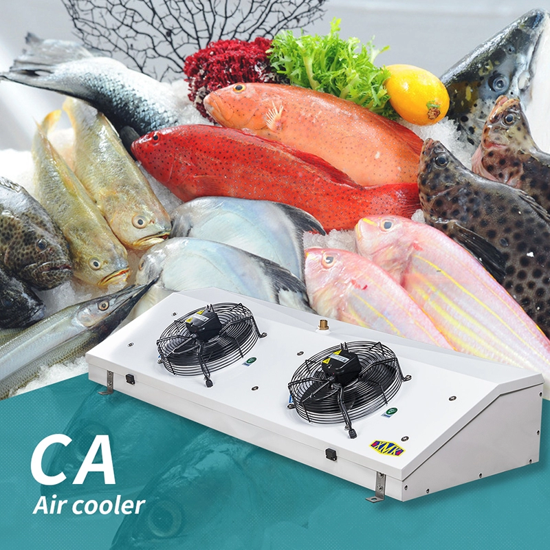 В системе охлаждения морепродуктов используется коммерческий воздухоохладитель