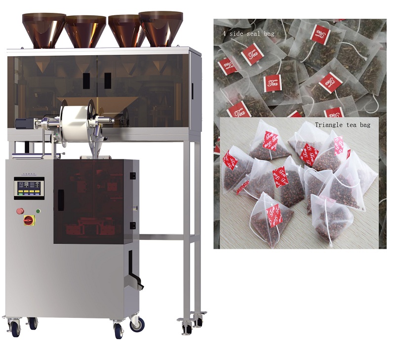 Pyramid Tea Bag With String And Tag Packing Machine