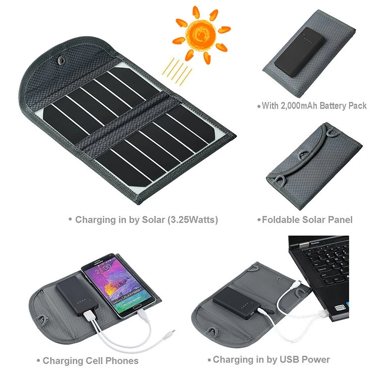 заряжатель панели солнечных батарей облегченного рюкзака 5В 0.66А для цифровых фотокамер
