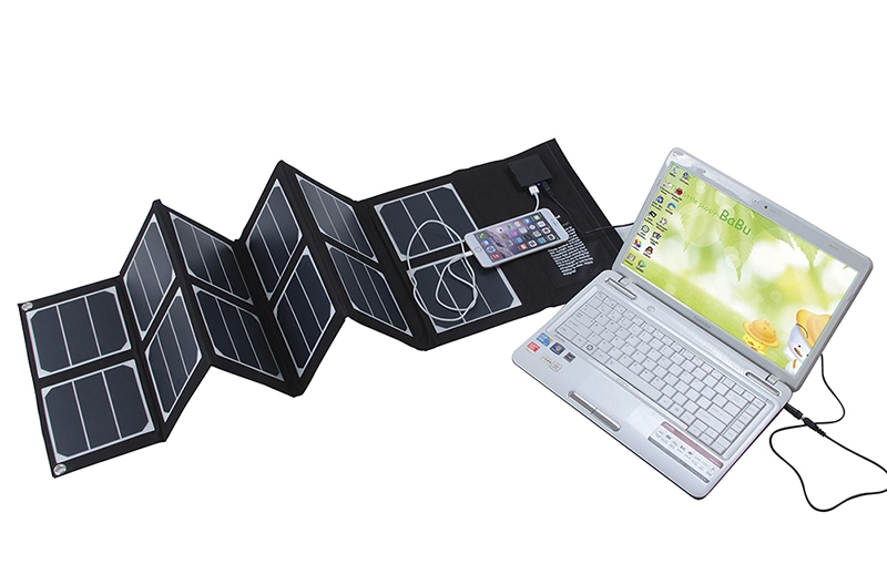 Портативное солнечное зарядное устройство солнечной панели мощностью 40 Вт для ноутбука и мобильного телефона