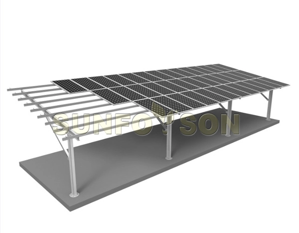Монтаж навеса для солнечной батареи консольного типа