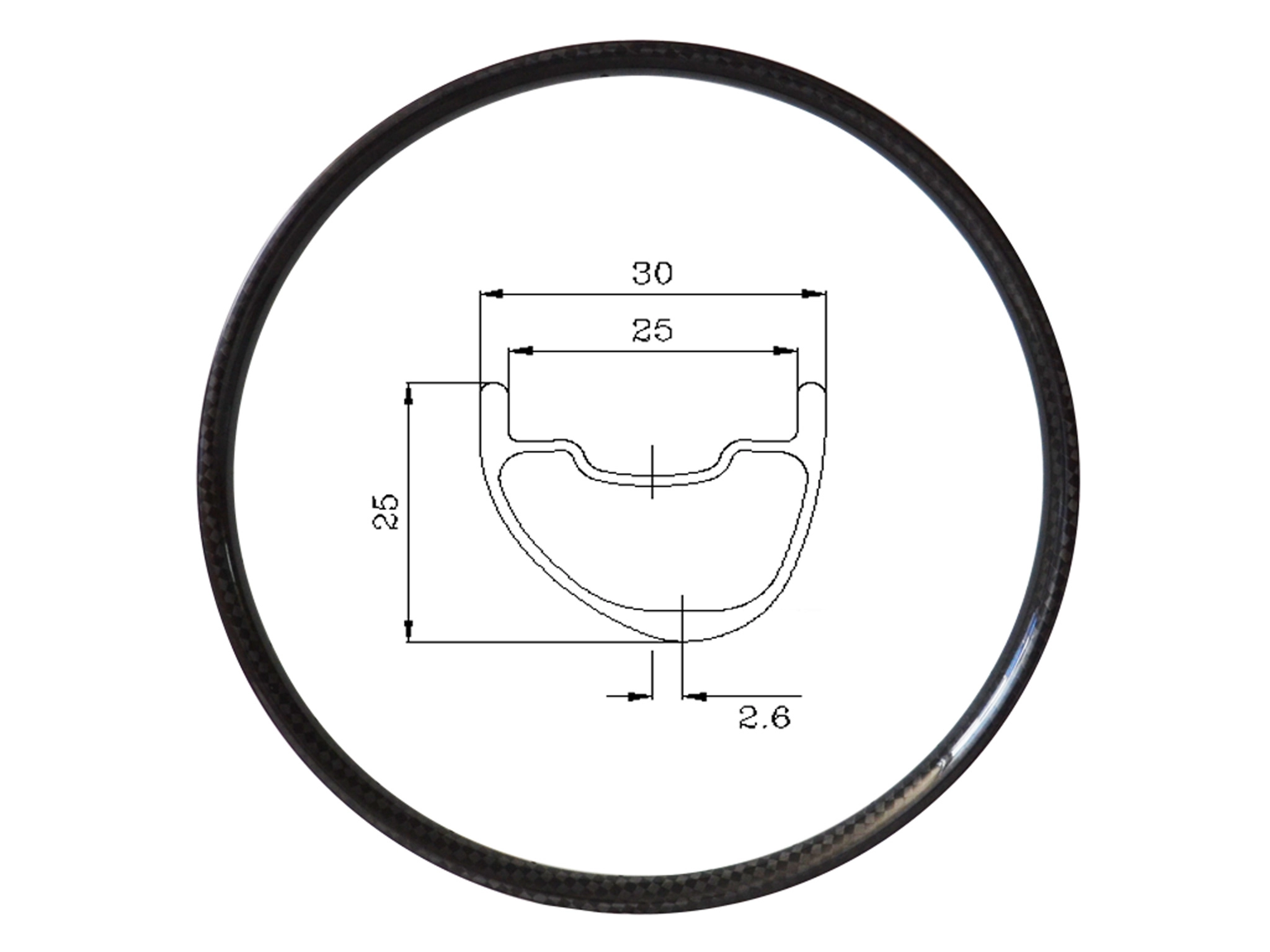 Асимметричные карбоновые диски XC шириной 30 мм и глубиной 25 мм