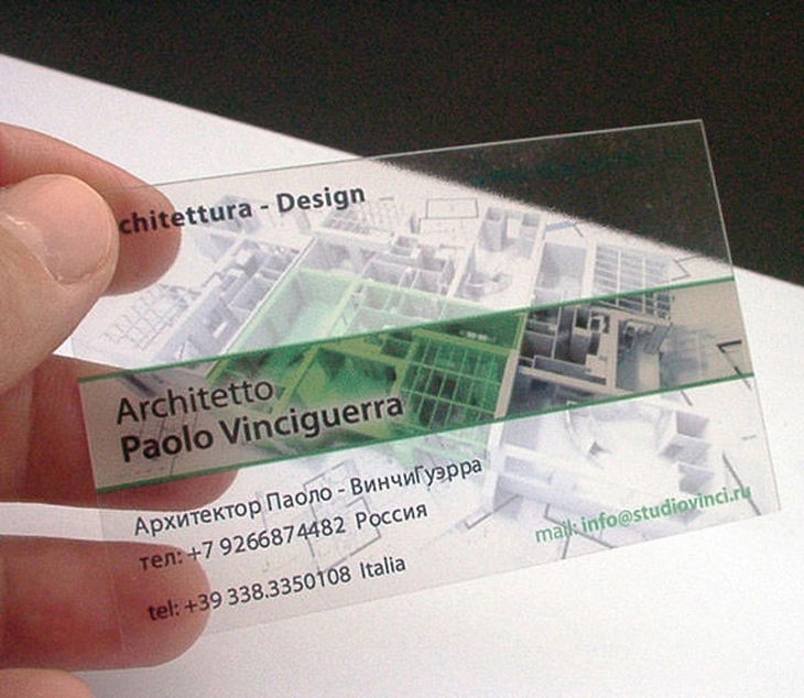 Полноцветная печать ПВХ прозрачная визитная карточка