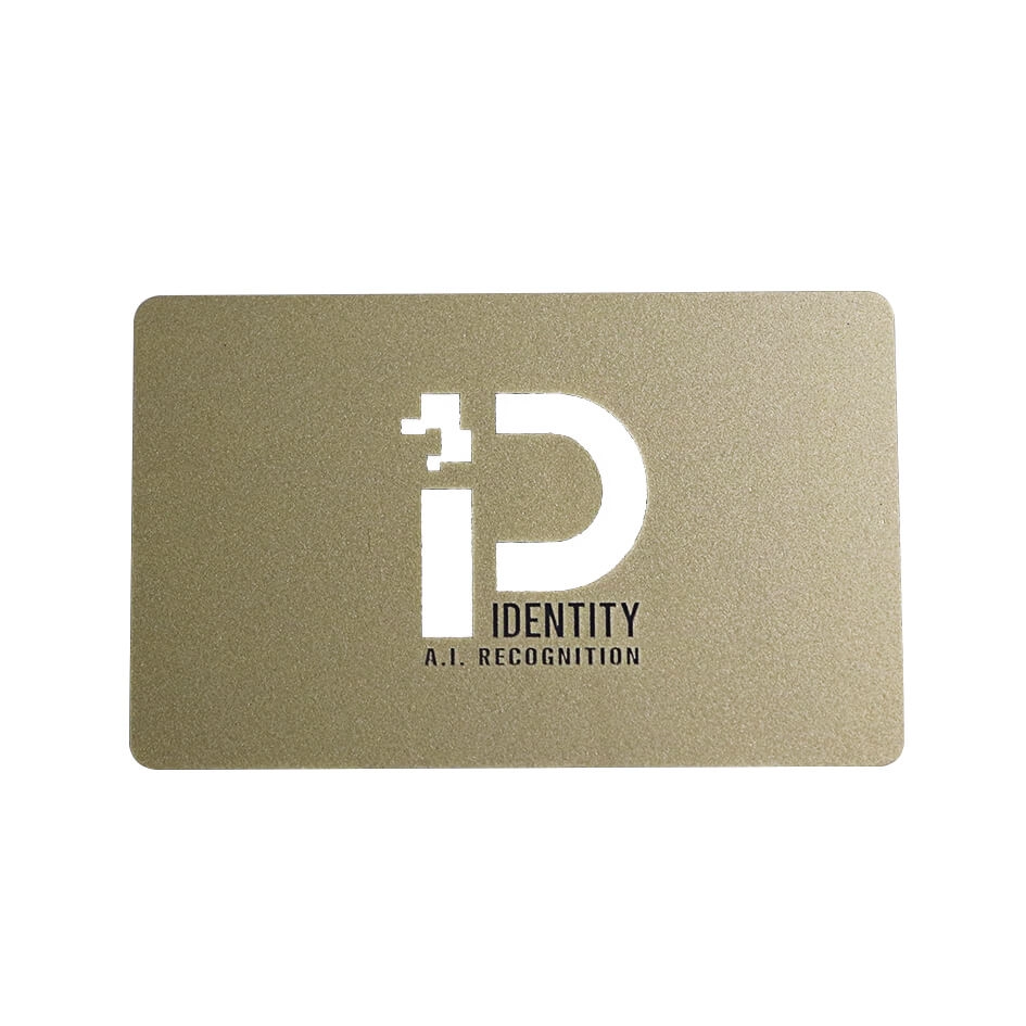 CR80 Matte Gold Powder PVC Прозрачные визитные карточки
