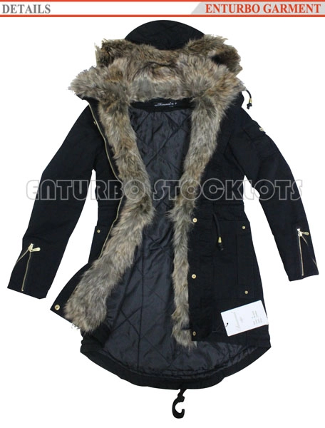 Женское зимнее пальто из хлопка с меховым капюшоном