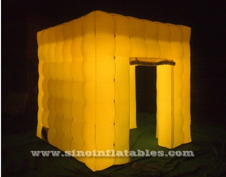 Портативная кубическая трубка 8'x8' Led надувная фотобудка для свадебных мероприятий или вечеринок в ночное время