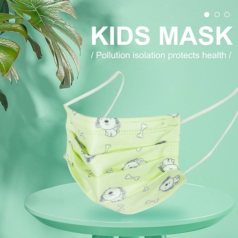 Детская одноразовая индивидуальная трехслойная нетканая маска для лица