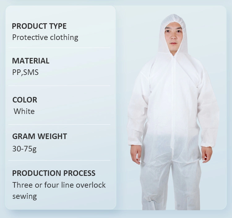 Медицинский одноразовый комбинезон, белый изолирующий костюм, защитный костюм