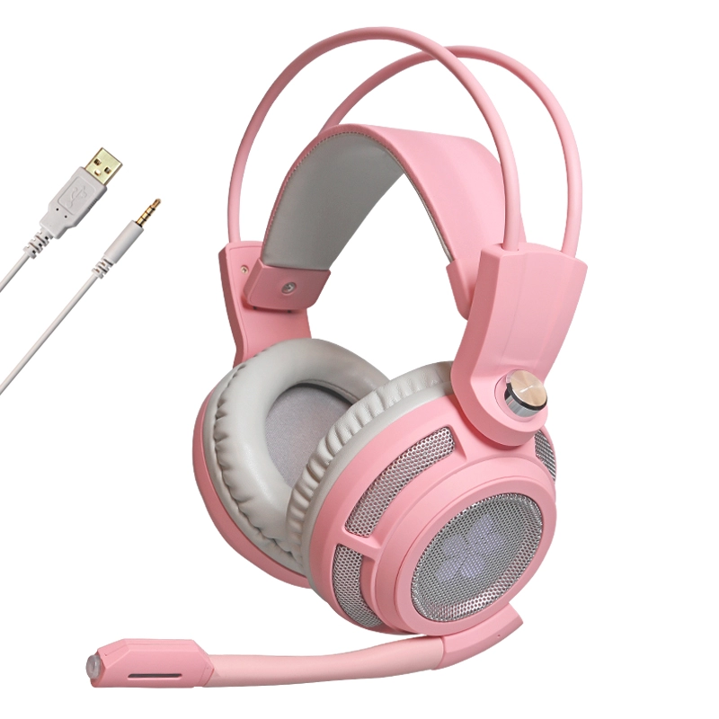 Somic G941 Виртуальная гарнитура с объемным звуком 7.1, розовые игровые наушники с микрофоном