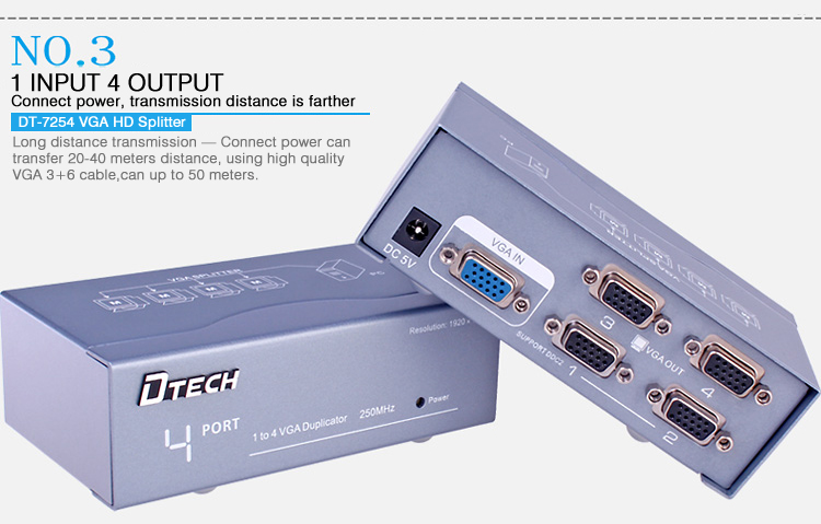 VGA Splitter 1 Input 4 Output