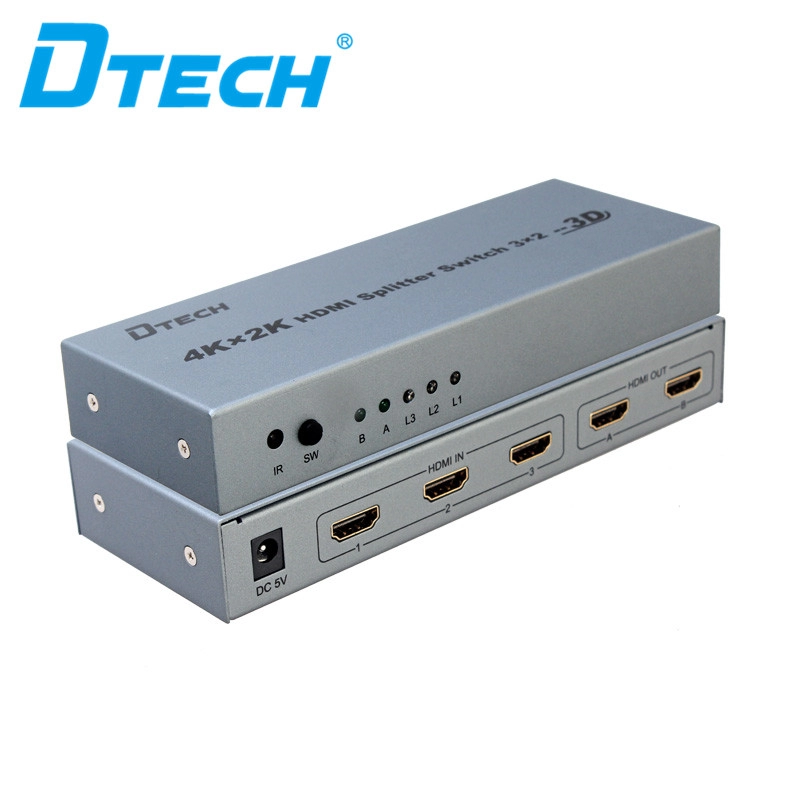DTECH DT-7432 Разветвитель 4K HDMI с 3 на 2