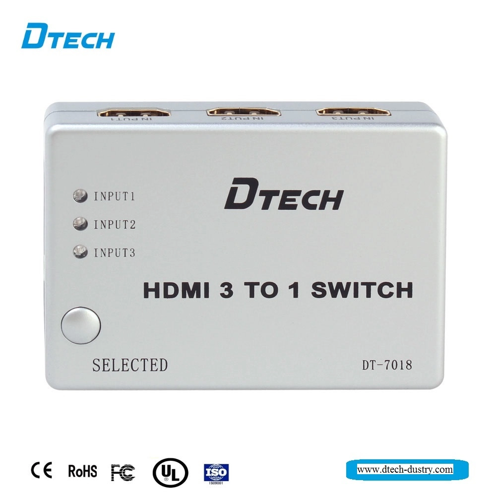 DTECH DT-7018 3 в 1 выход HDMI SWITCH с поддержкой 1080p и 3D