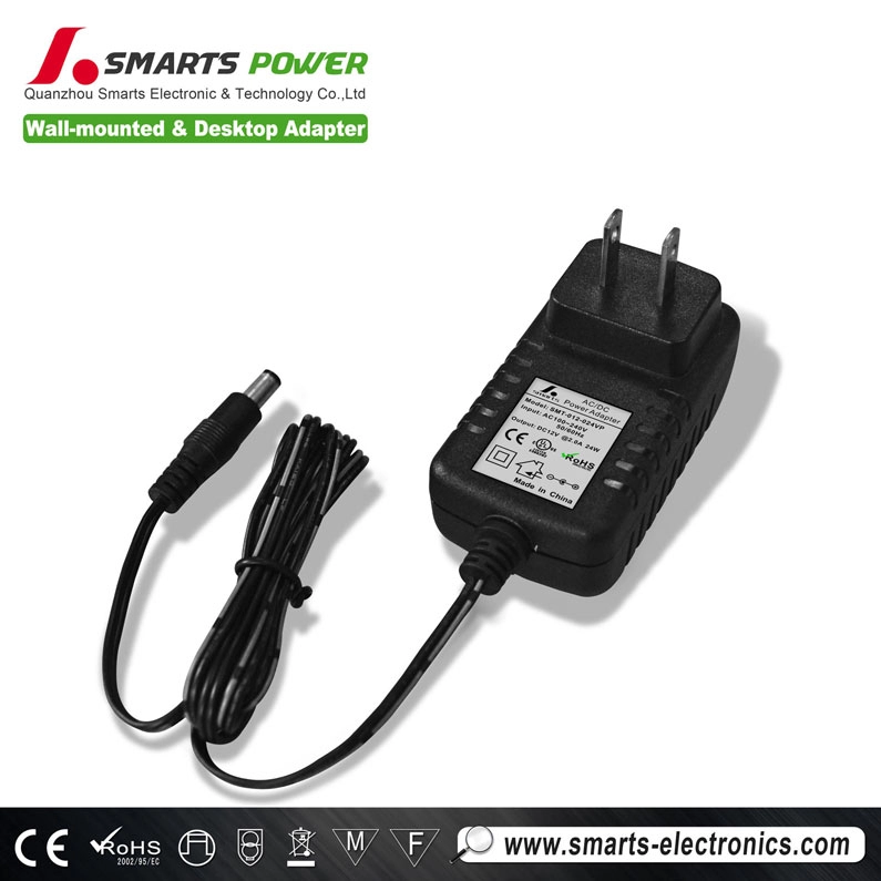 адаптер переменного тока постоянного тока 24 Вт 12 В постоянного тока 2a с одобрением ce rohs