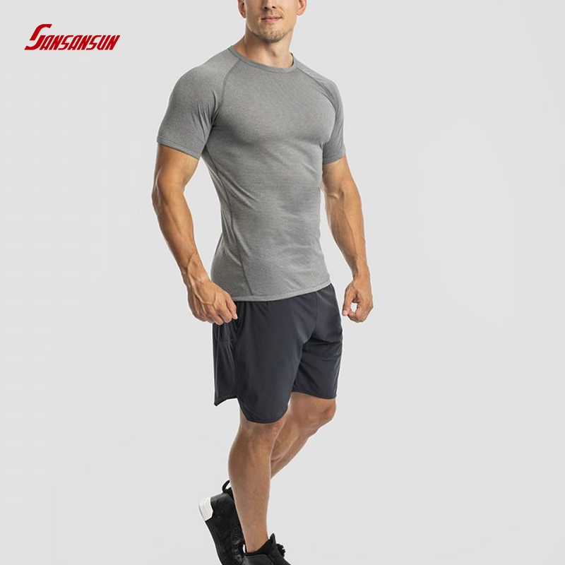 Мужчины Профессиональные спортивные ткани Фитнес Tight Gym Shirts