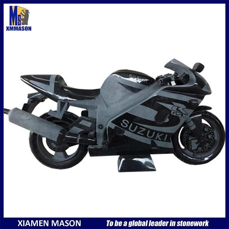 Скульптура мотоцикла ручной работы из черного гранита