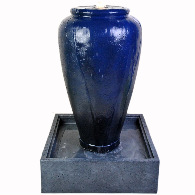 Особенность фонтана керамического горшка Gardenwize Blue Outdoor