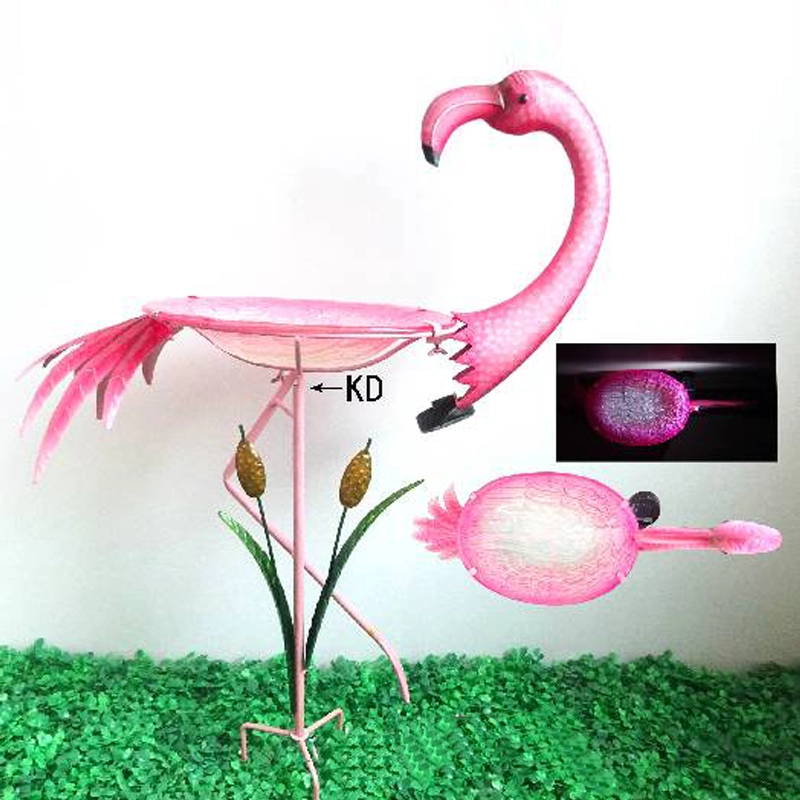 Фламинго Солнечная светодиодная кормушка для птиц Bubblers Stake