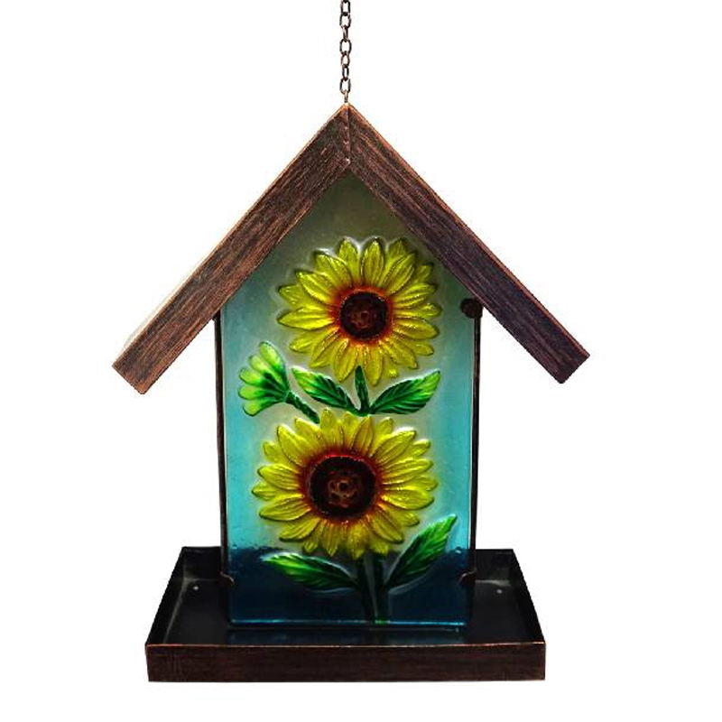 Красивая солнечная кормушка для птиц с подсветкой, дом подсолнечника, садовая подвесная кормушка для птиц
