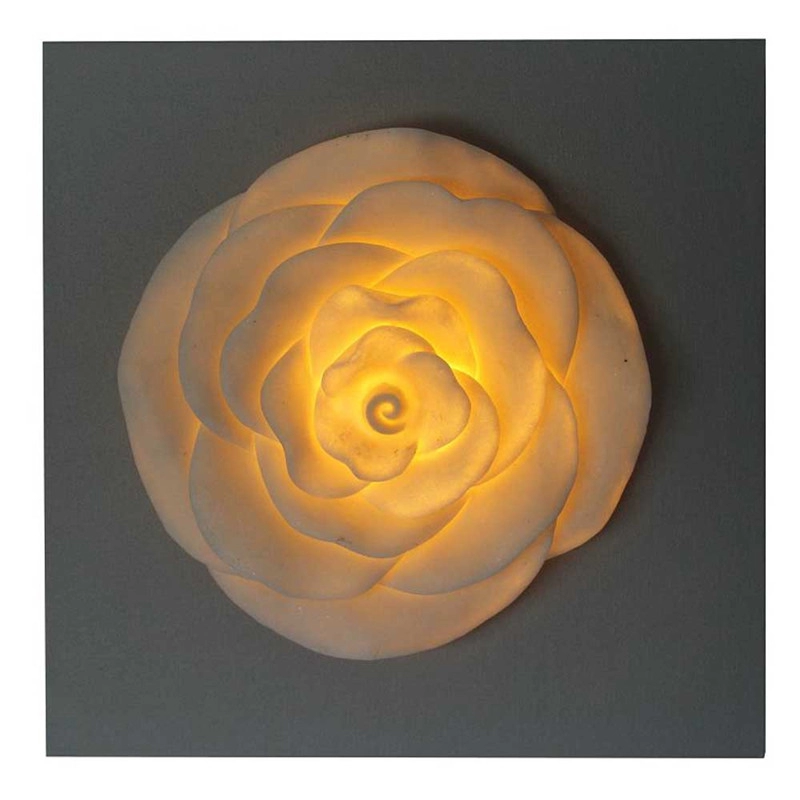 Декоративная роза из дерева МДФ для рукоделия со светодиодной подсветкой для украшения