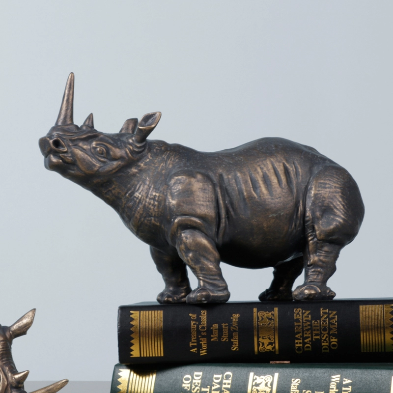 Современное украшение из смолы статуй носорога домашнего декора