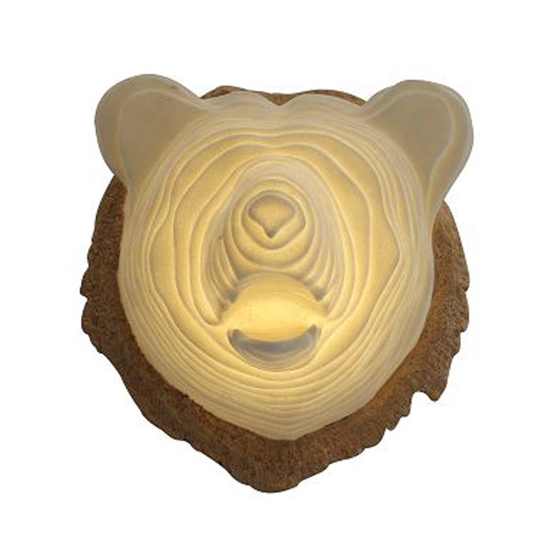 Искусственная таксидермия Смоляная настенная многослойная светодиодная лампа с головой медведя