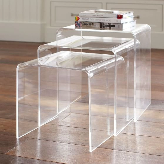 Современный 15-миллиметровый прозрачный акриловый консольный стол для украшения дома