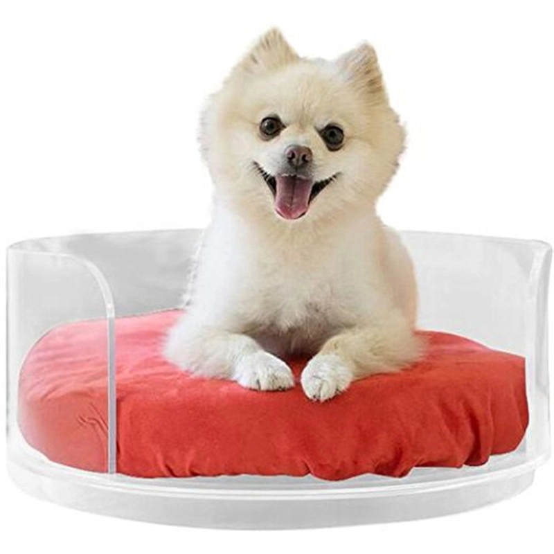Большая прозрачная акриловая кровать для собак
