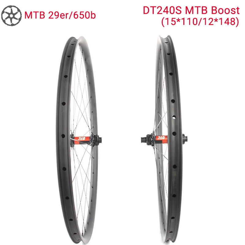 Углеродные колеса для горного велосипеда Lightcarbon с ступицами DT240S Boost