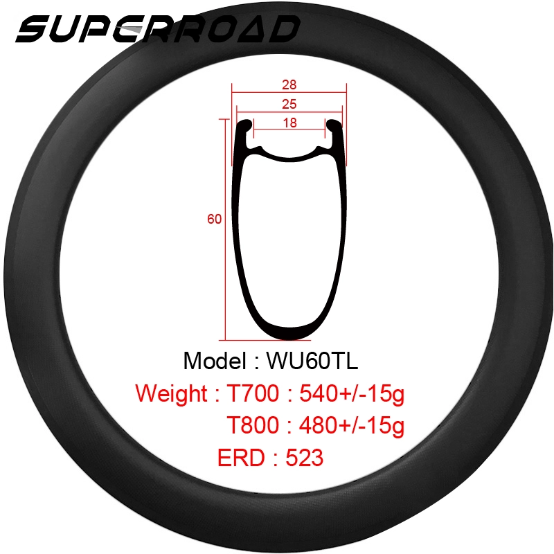 700C Rim Углеродные велосипедные бескамерные готовые дорожные диски