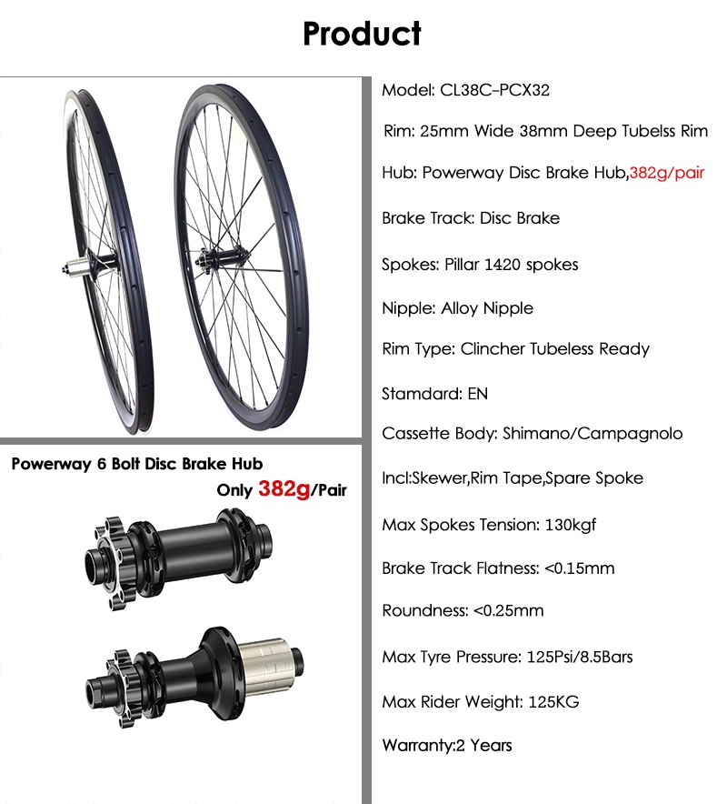 Бескамерные колеса для шоссейных велосипедов, ступицы дисковых тормозов Powerway с прямым приводом