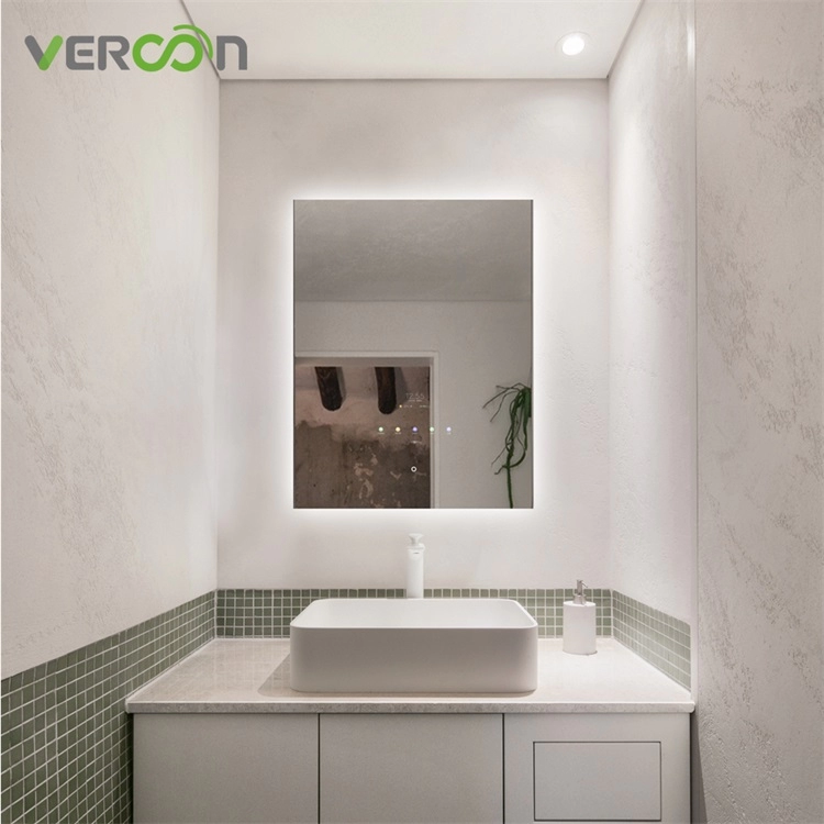 Умное зеркало для гостеприимства, ванной комнаты, светодиодное зеркало для тщеславия, противотуманный дисплей времени