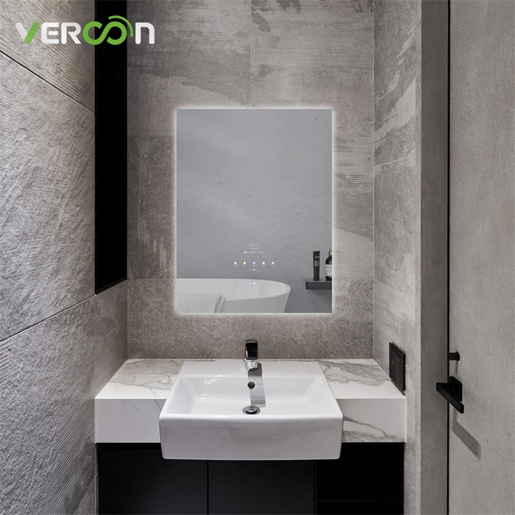 Умное зеркало для ванной комнаты со светодиодным незапотевающим настенным креплением и регулируемой светодиодной подсветкой