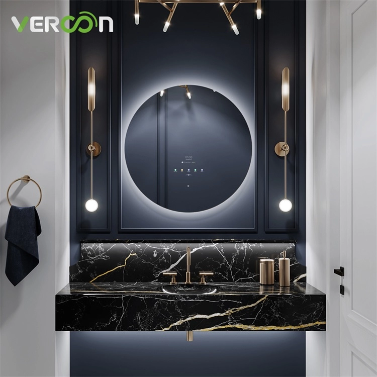 Умное зеркало для ванной комнаты Vercon Amazon Круглое светодиодное зеркало