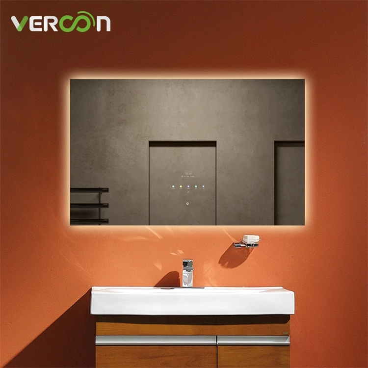 Настенное большое зеркало для душа с регулируемой яркостью, умное светодиодное зеркало для ванной комнаты с сенсорным экраном