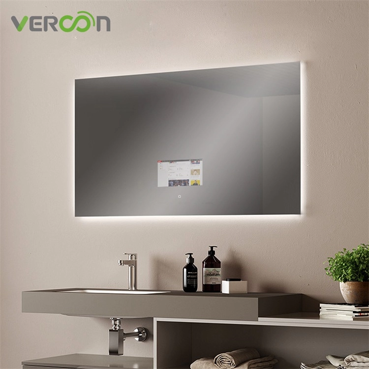 Vercon Smart Mirror Android OS 11 с сенсорным экраном 10,1 дюйма, зеркало для телевизора, зеркало для ванной комнаты