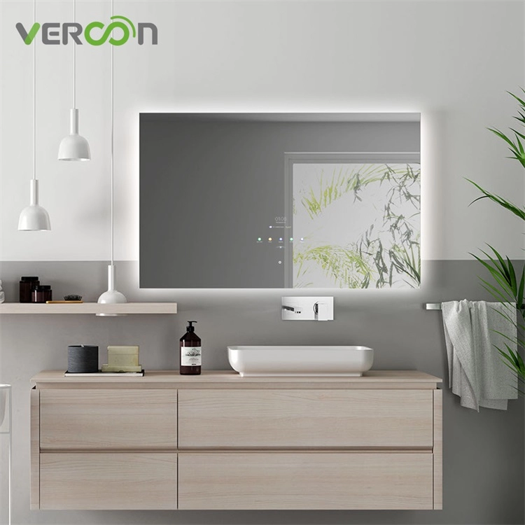Первое умное зеркало для ванной комнаты на базе Android 11, 10,1-дюймовый сенсорный экран, встроенный размер 1200*800 мм.