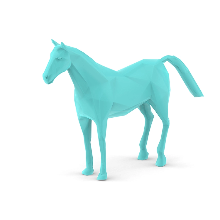 Горячая продажа абстрактной геометрической статуи лошади из стекловолокна
