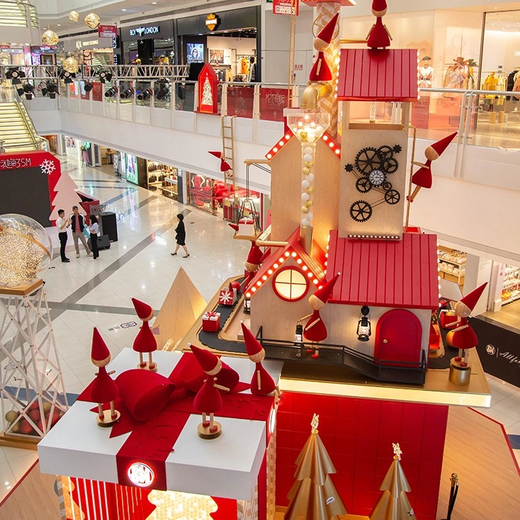 Модное красное рождественское украшение для торгового центра