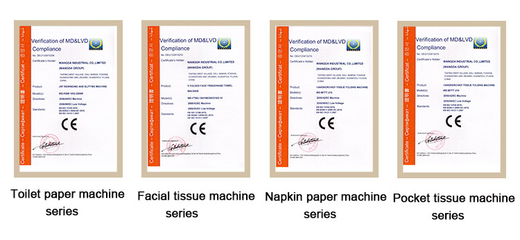 Сертификаты CE для машины для производства салфеток для лица