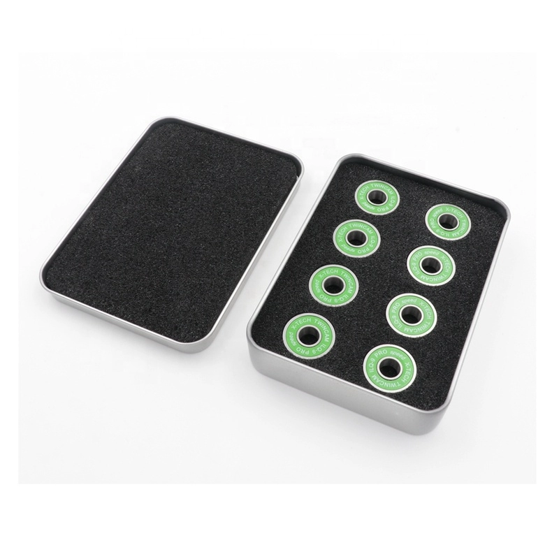 Подшипники для скейтборда ABEC-7 с нейлоновой клеткой и зелеными уплотнениями